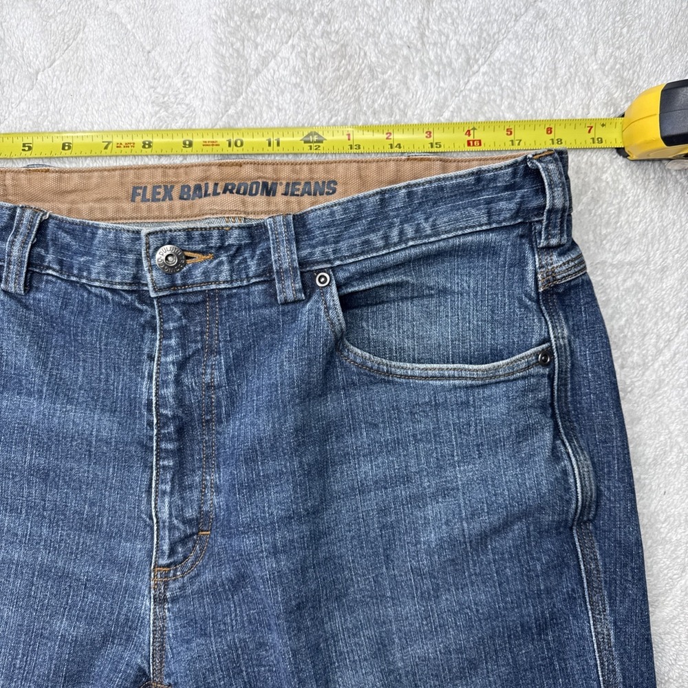 Duluth Trading Co Flex Ballroom Jeans Mens 36x32 Relaxed Fit Denim Blue Pants - Picture 9 of 11